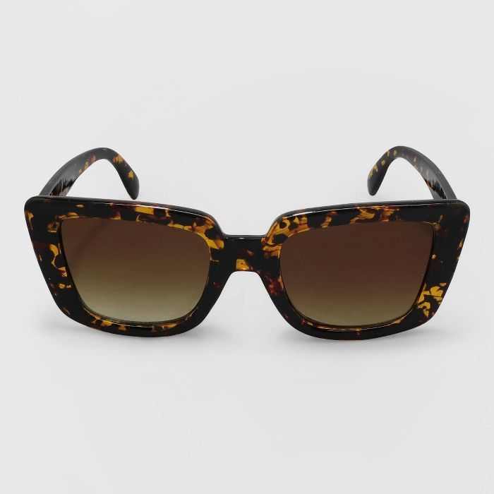 Women's Animal Print Cateye Plastic Sunglasses - A New Day™ Brown | Target