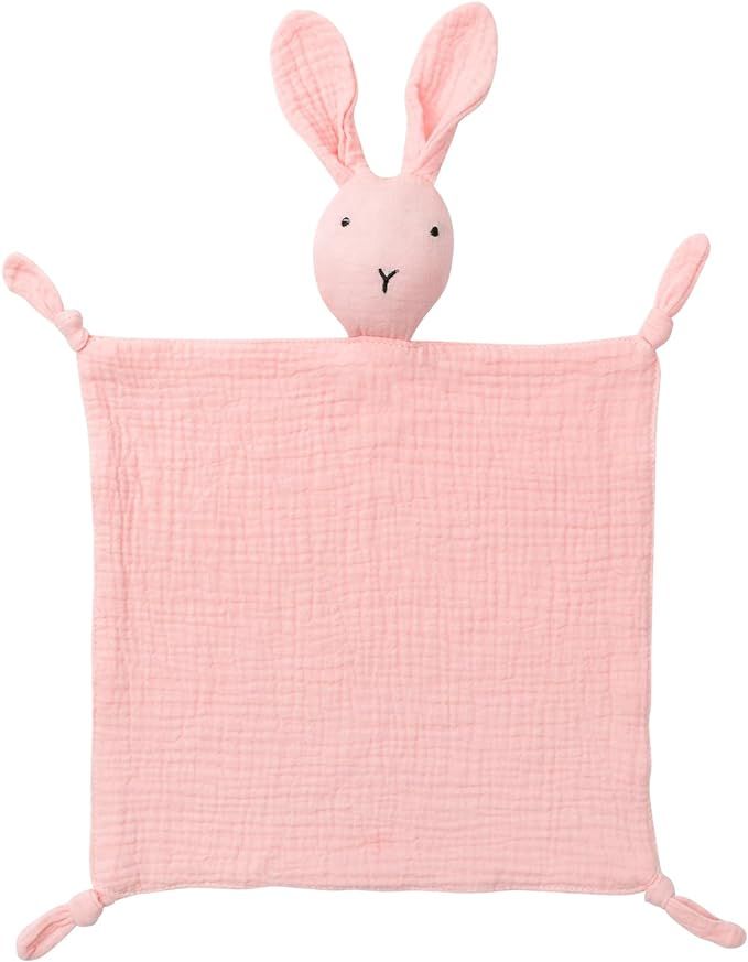 Organic Cotton Bunny Loveys Soft & Breathable Newborn Security Blanket, for Baby Boy Girl, Gender... | Amazon (US)