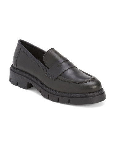 Made In Italy Leather Penny Loafers | Marshalls