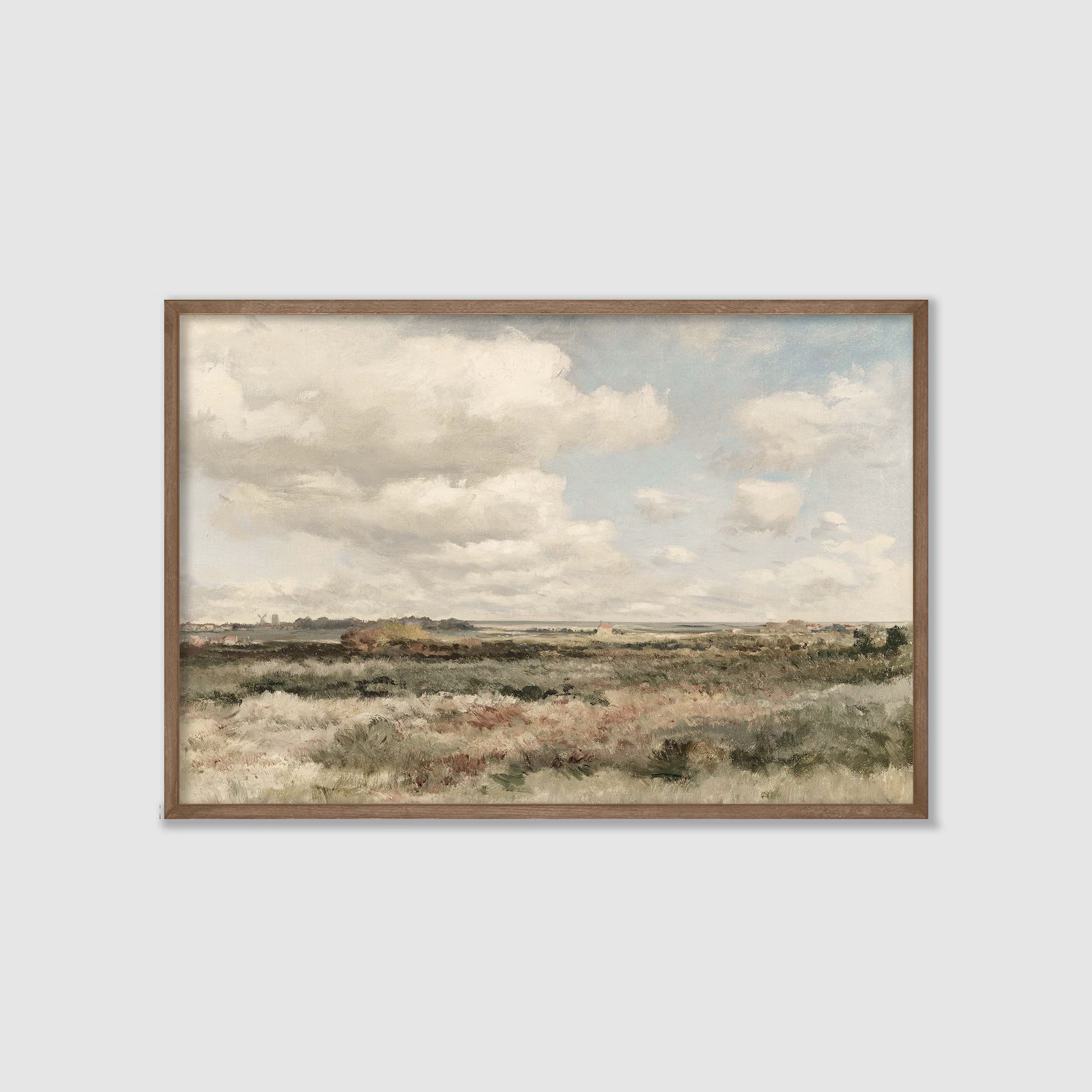 Spring Hay Field Vintage Landscape Painting Framed Canvas Print L148 - Etsy | Etsy (US)