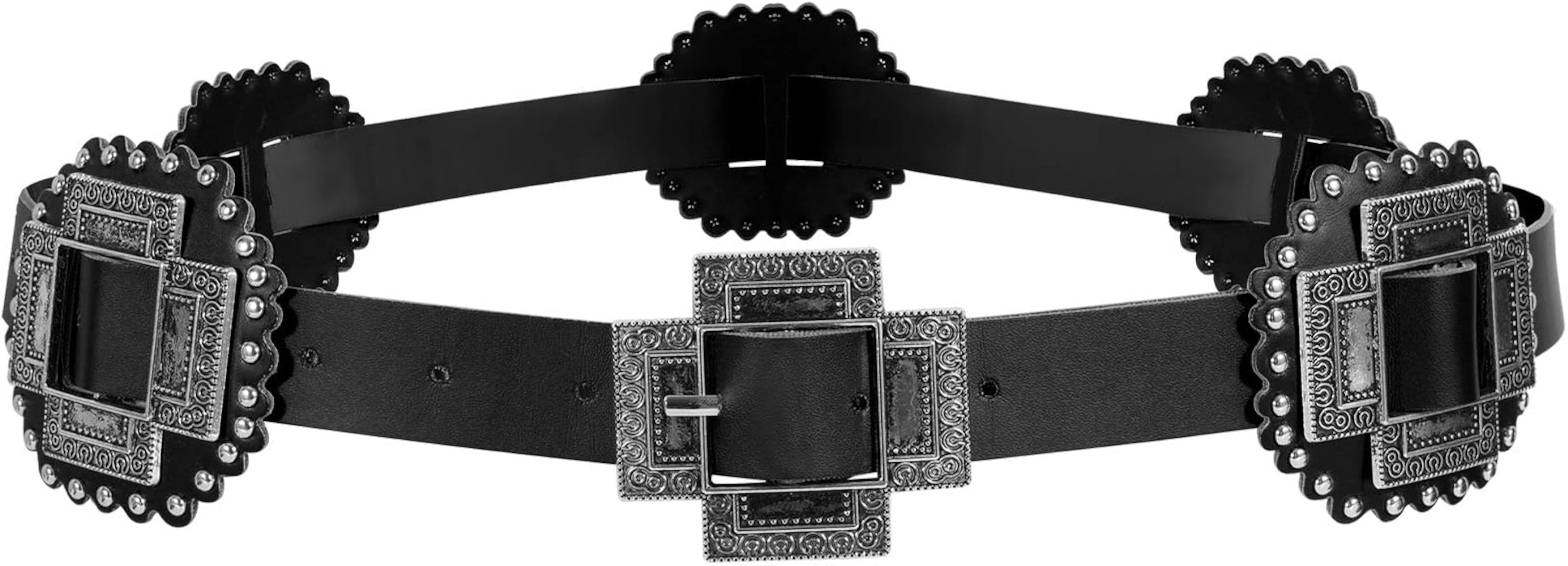 TRIWORKS Western Belts for Women Disc Concho Belts Ladies Chunky Boho Studded Cross Vintage Waist... | Amazon (US)