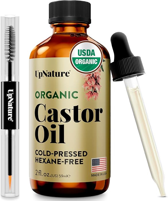 UpNature Organic Castor Oil for Eyelashes and Eyebrows – Eyelash Eyebrow Growth Serum with Hexa... | Amazon (US)