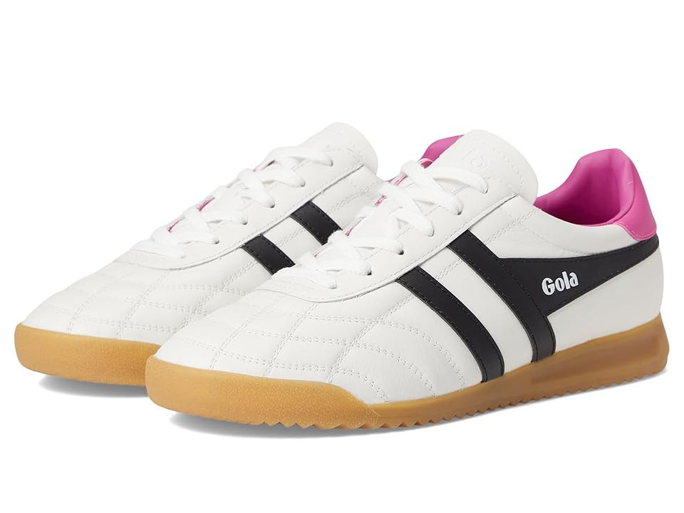 Gola Stadium Women's Walking Shoes White/Black/Shocking Pink : 8.5 B - Medium, Leather | Zappos