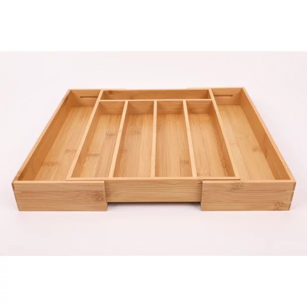 Better Homes & Gardens Natural Bamboo Expandable Cutlery Tray Drawer Organizer-13.98‘’ x 10.0... | Walmart (US)