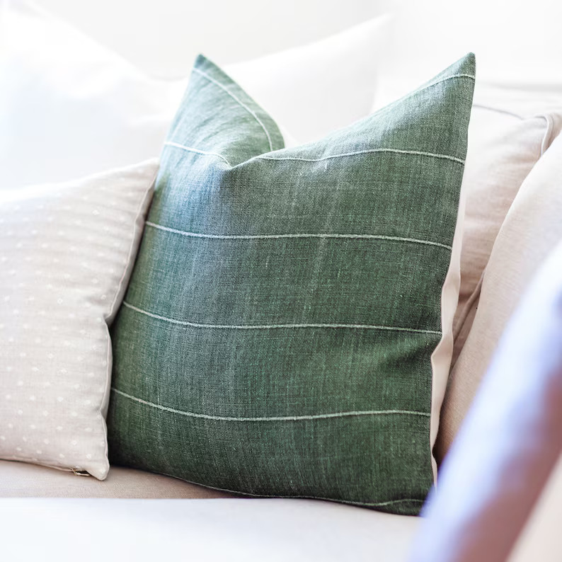 TRUETT  Dark Green Linen Pillow Cover  Green Pillow  Green | Etsy | Etsy (US)
