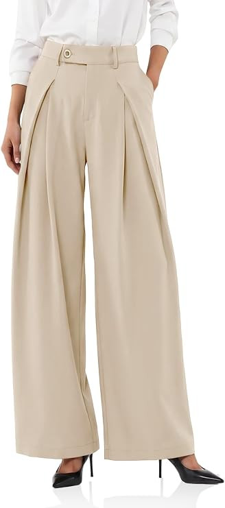 Cicy Bell Womens Wide Leg Dressy Pants Pleated High Waisted Trousers | Wear To Work, Casual Trend... | Amazon (US)