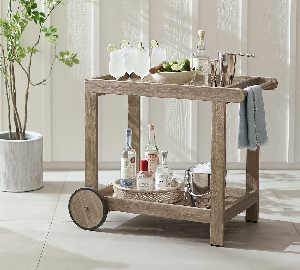 Indio FSC® Eucalyptus Bar Cart | Pottery Barn (US)