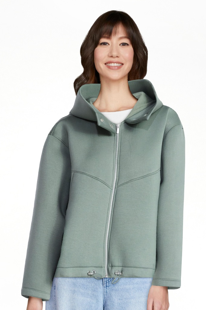 Scoop Women's and Women's Plus Neoprene Fleece Oversized Jacket with Hood, Sizes XS-4X | Walmart (US)