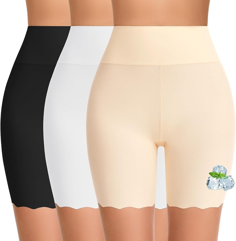 FRESBEIT Cooling Slip Shorts for Under Dress Women Anti Chafing Seamless High-Wasited Shapewear S... | Amazon (US)