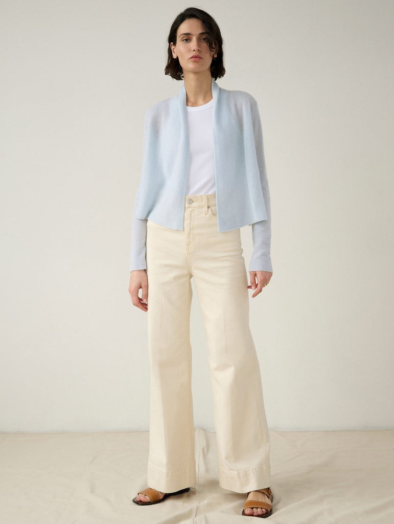 Essential Cashmere Cropped Trapeze | White and Warren