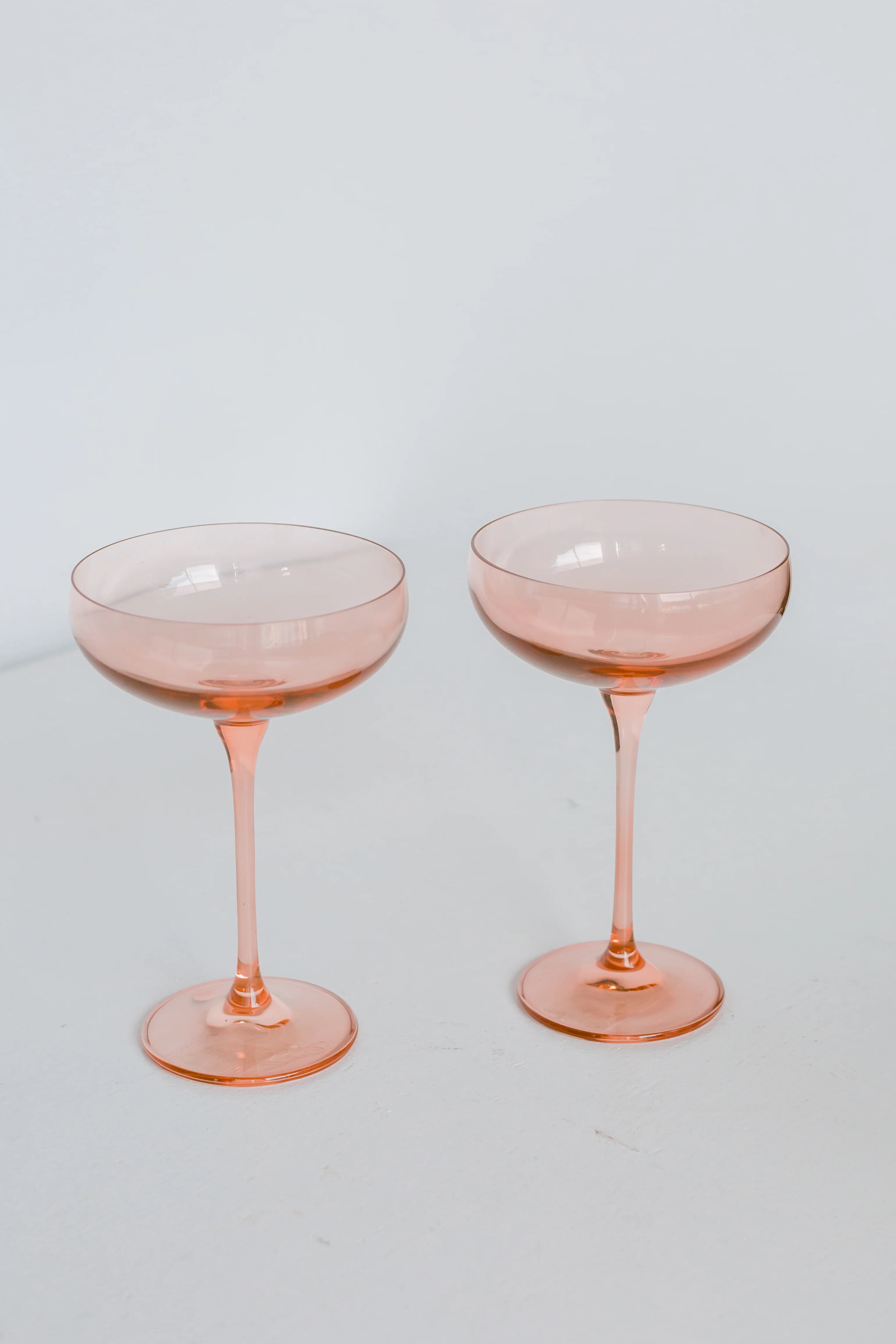 Estelle Colored Champagne Coupe Stemware - Set of 2 {Blush Pink} | Estelle Colored Glass