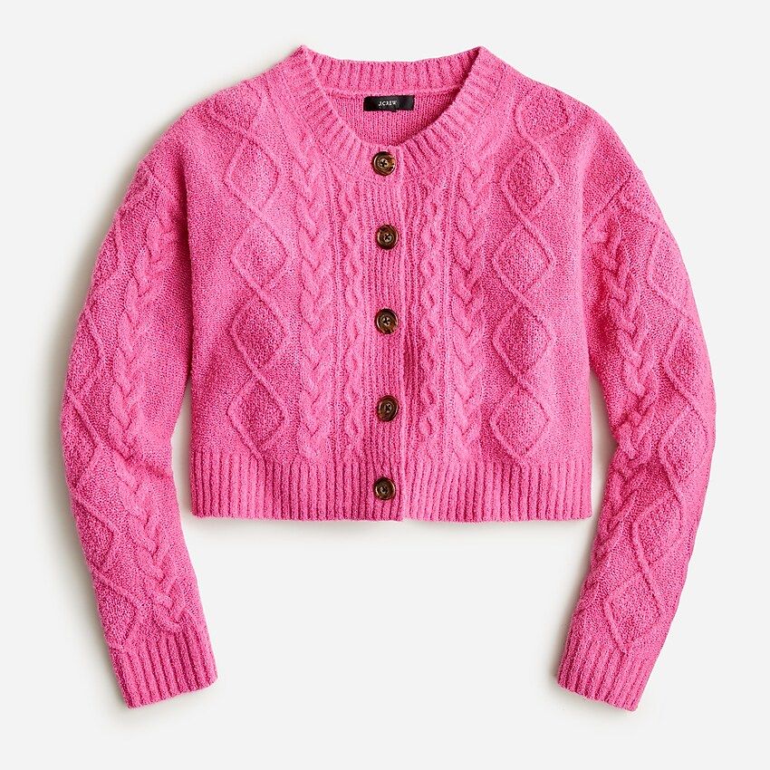 Cashmere bouclé cropped cardigan sweater | J.Crew US