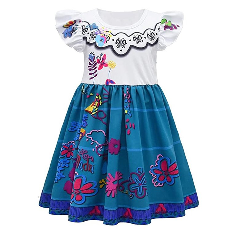 Kamo Encanto Dress Costume for Girls Mirabel Dress Up for Kids Toddler Isabella Halloween Costume... | Walmart (US)