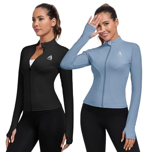 Amazon.com: AURVAE Women's Workout Jacket, Womens Cropped Lightweight Running Jackets, Zip Slim F... | Amazon (US)