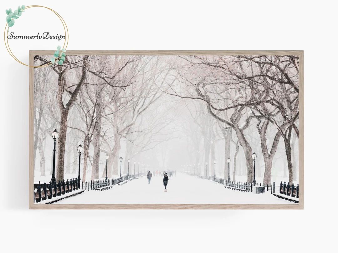Samsung Frame TV Art Winter Decor Snowy Day in the Park - Etsy | Etsy (US)