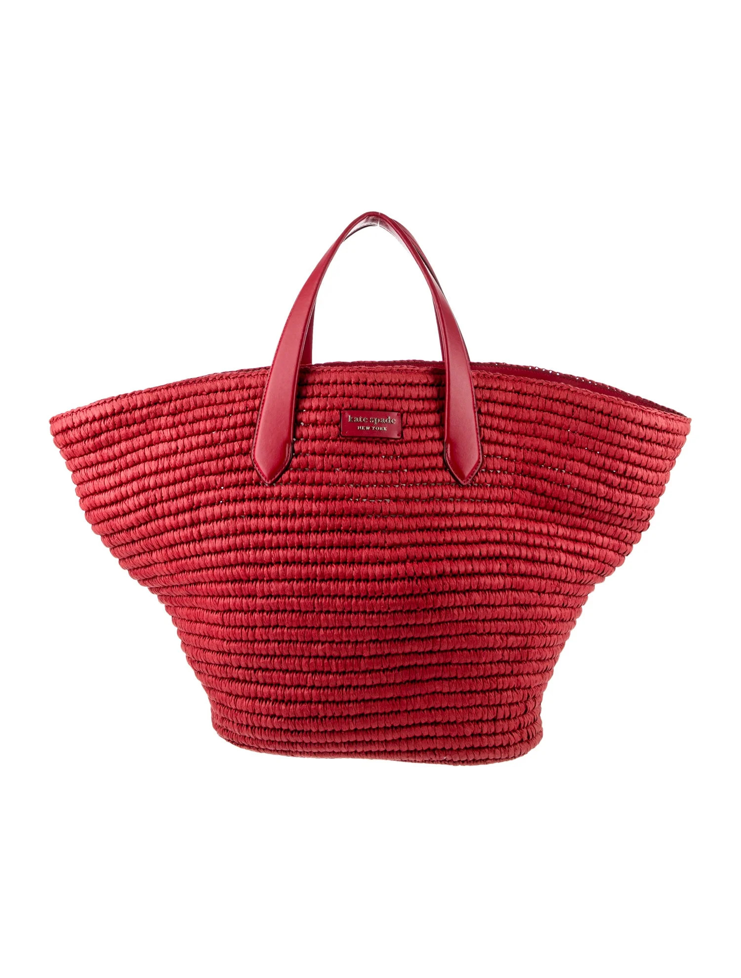 Leather-Trim Raffia Tote | The RealReal