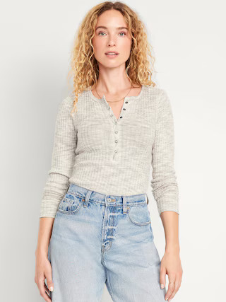 Ribbed Henley Top | Old Navy (US)