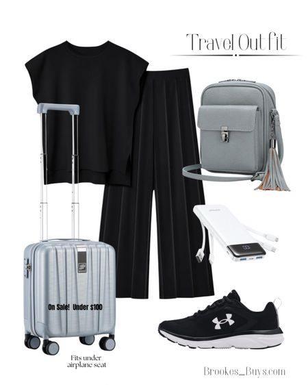 Love this two piece set for travel day.  The charger is easy to store in your backpack. This suitcase fits under your seat for extra storage. #traveloutfit #smallsuitcase # #travelbackpack

#LTKU #LTKShoeCrush #LTKTravel