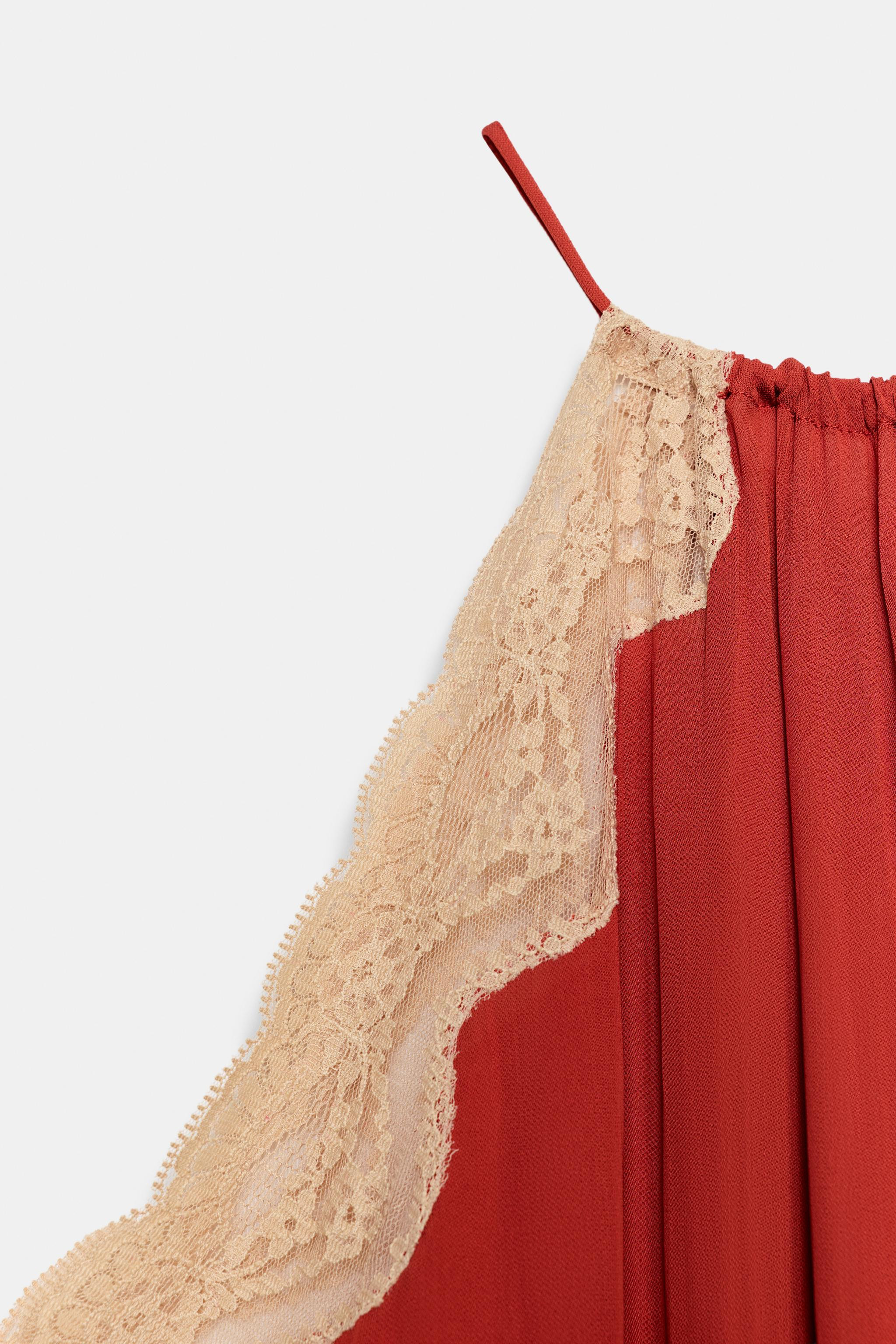 ZW COLLECTION LACE HALTER TOP | Zara UK