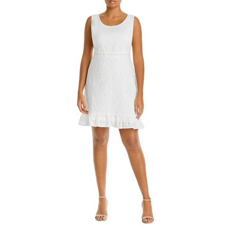 Aqua Curve Womens Plus Eyelet Sleeveless Sundress | Walmart (US)