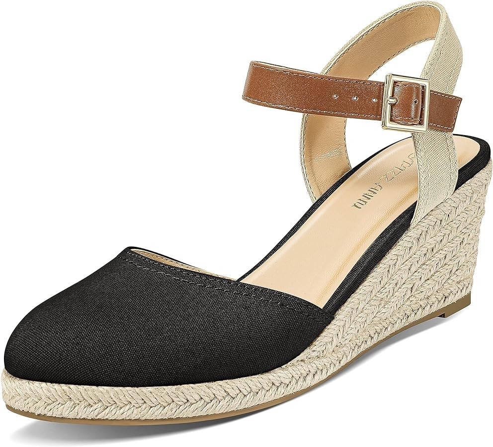 PIZZ ANNU Women's Espadrille Low Wedge Heel Sandals with Buckle Ankle Strap

#LTKWorkwear #LTKSaleAlert