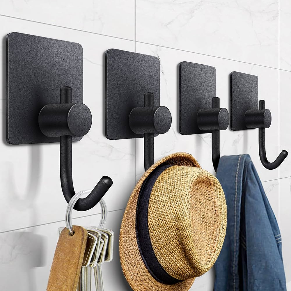 WNXSLOAD Adhesive Hooks Heavy Duty, Adhesive Wall Hooks for Hanging, Towel Hooks for Coat/Robe/To... | Amazon (US)