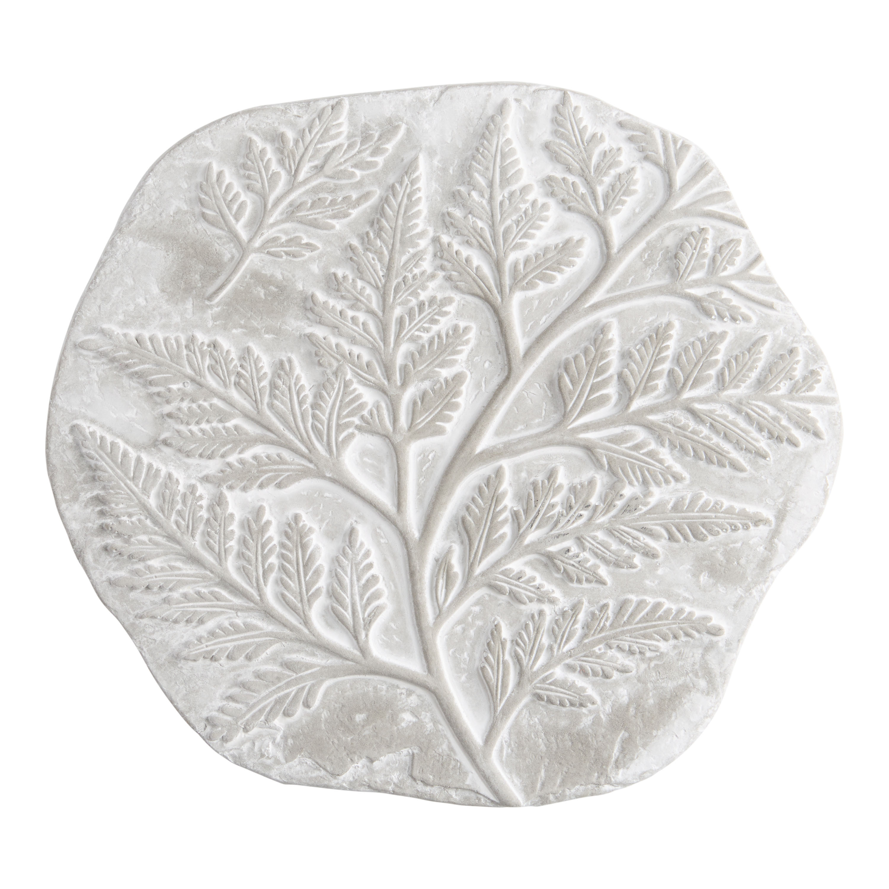 Embossed Cement Fern Stepping Stone Outdoor Decor | World Market