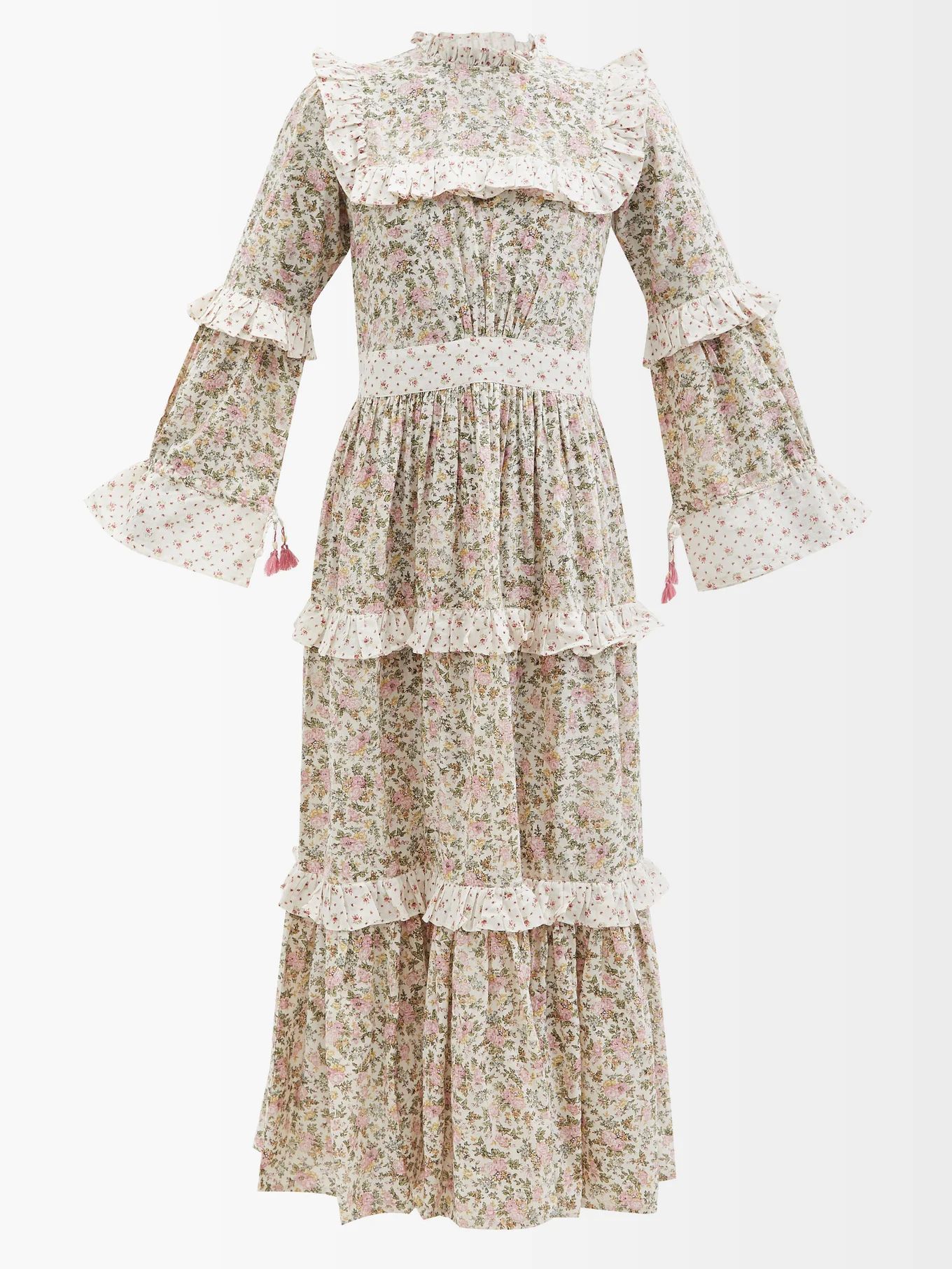 Greta tiered floral-print cotton-khadi maxi dress | D'Ascoli | Matches (US)