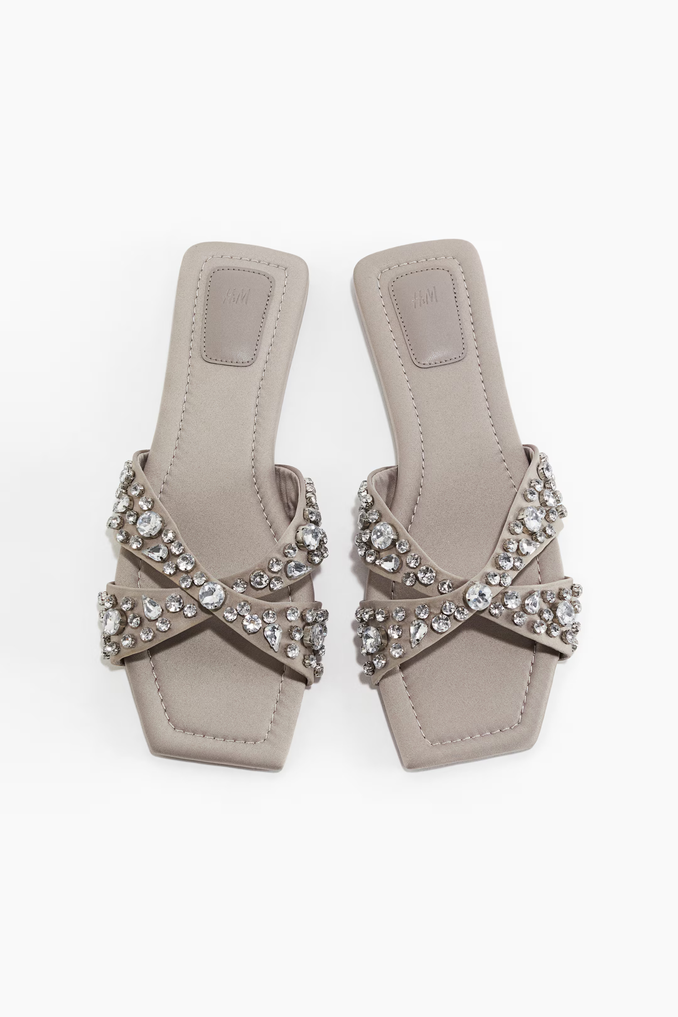 Rhinestone-Embellished Satin Sandals | H&M (US + CA)
