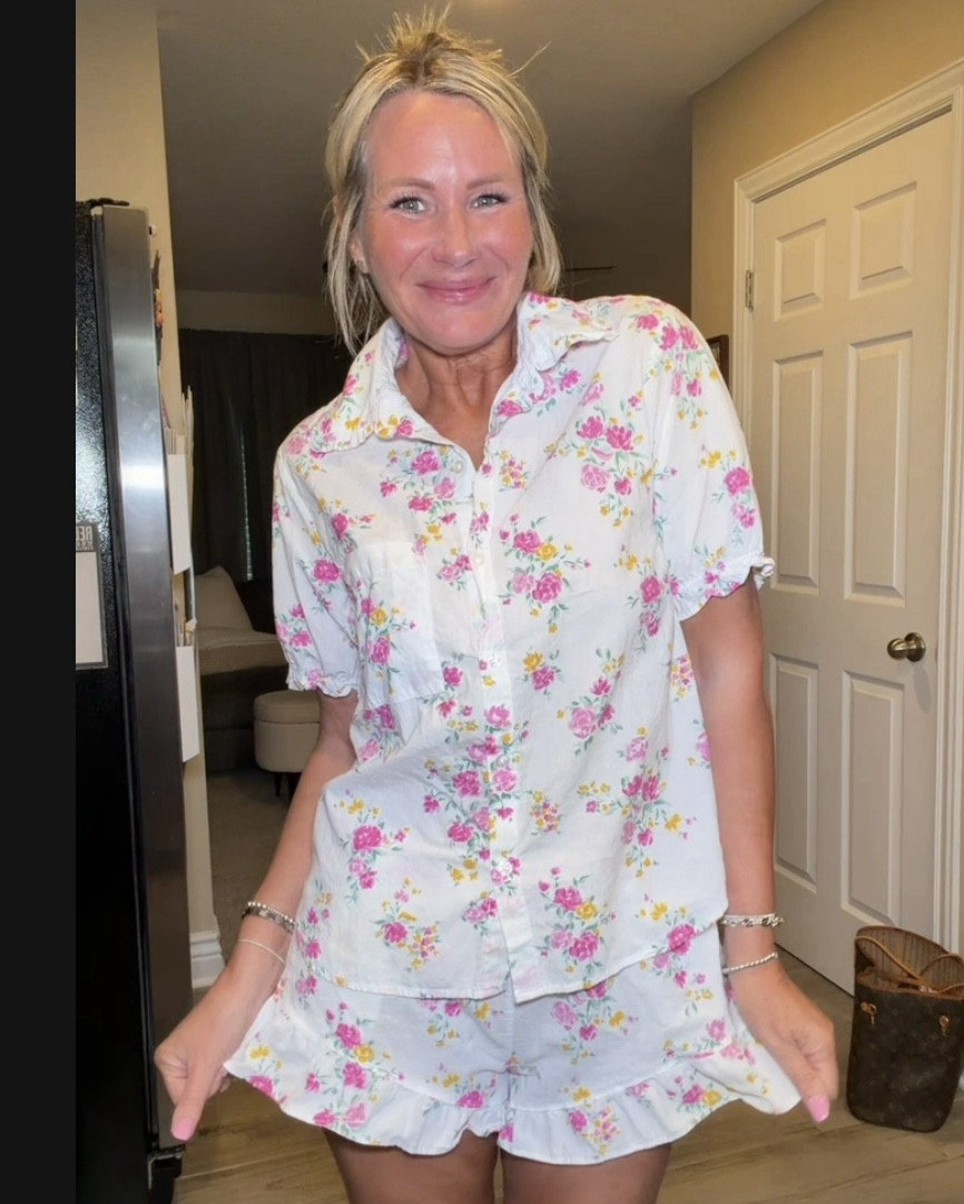 The cutest  pajamas for spring + Mother’s Day just dropped and I’m OBSESSED 🤍

These are the Auden ruffle pajama sets and they come in the prettiest floral, green, and pink gingham prints — super feminine, lightweight, and breathable (100% cotton)

✔️ relaxed comfy fit
✔️ ruffle details = flattering + girly
✔️ perfect for warmer weather
✔️ MATCHING mommy & me sets ( also linked) 

If you’re a husband, boyfriend, or dad… this is your sign. This is the kind of gift she’ll actually wear and love.

Also perfect for:
Mother’s Day gifts
Spring sleepwear refresh
Matching family moments
Cute lounge sets that still feel put together

Wearing the floral set here and it’s SO good in person 🌸

#LTKKids #LTKSaleAlert #LTKmomlife