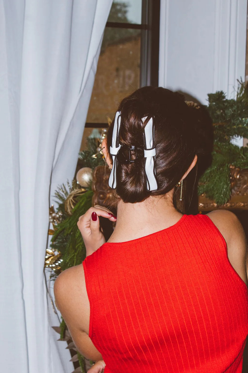 Faux Leather Bow Claw Clip | Shop Andi