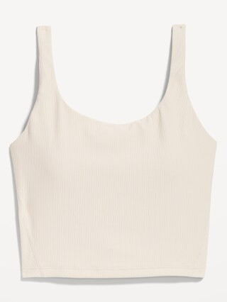 Light Support PowerSoft Ribbed Longline Sports Bra | Old Navy (US)