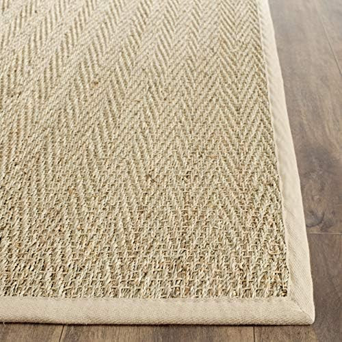 SAFAVIEH Natural Fiber Collection 2'6" x 8' Beige NF115A Border Herringbone Seagrass Runner Rug | Amazon (US)
