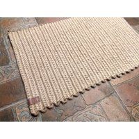 Crochet Jute Rug Chair Pad Braided Runner Square Rope Doormat Door Mat Sitting | Etsy (US)