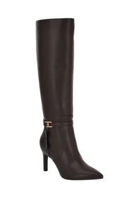 Tommy Hilfiger Women's Jullie Tall Dress Boots, Dark Brown, 7.5M | Belk