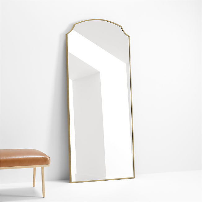 Emmy Narrow Brass Arch Floor Mirror + Reviews | Crate & Barrel | Crate & Barrel