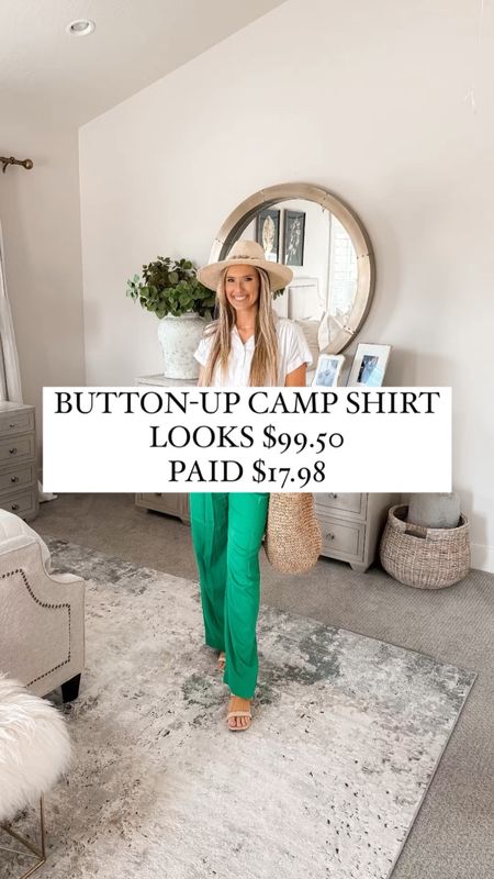 $17.98 vs $99.50 for the button-up shirts these remind me of! They come in 4 colors! Get the look for less PLUS it's incredibly high quality and has the best, flowy fit. The fabric is soft and makes for the perfect half tuck!

This button-up shirt runs true to size; I'm wearing a small and I'm 5'8" for reference!

You do NOT need to spend a lot of money to look and feel INCREDIBLE!

I’m here to help the budget conscious get the luxury lifestyle.

Spring fashion / Spring outfit / Button up shirt / Walmart fashion / Affordable / Budget / Workwear / Date Night / Dress Up or Down / Colored Pants / Summer Fashion / Summer Style / Eventwear

#LTKworkwear #LTKsalealert #LTKfindsunder50