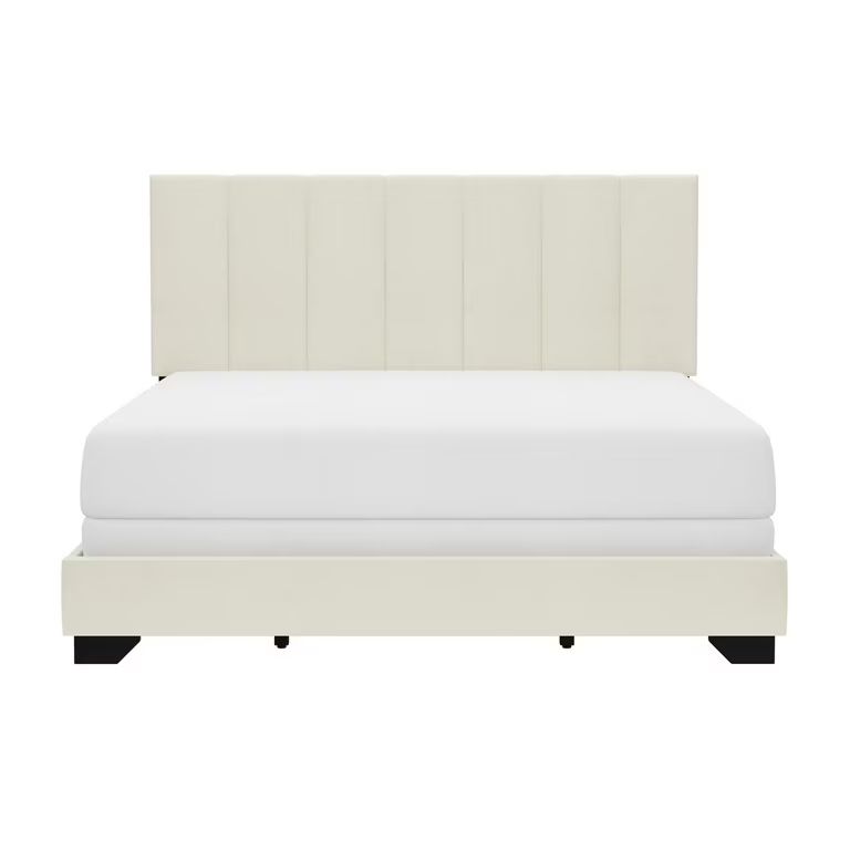 Reece Channel Stitched Upholstered Queen Bed, Ivory, by Hillsdale Living Essentials | Walmart (US)