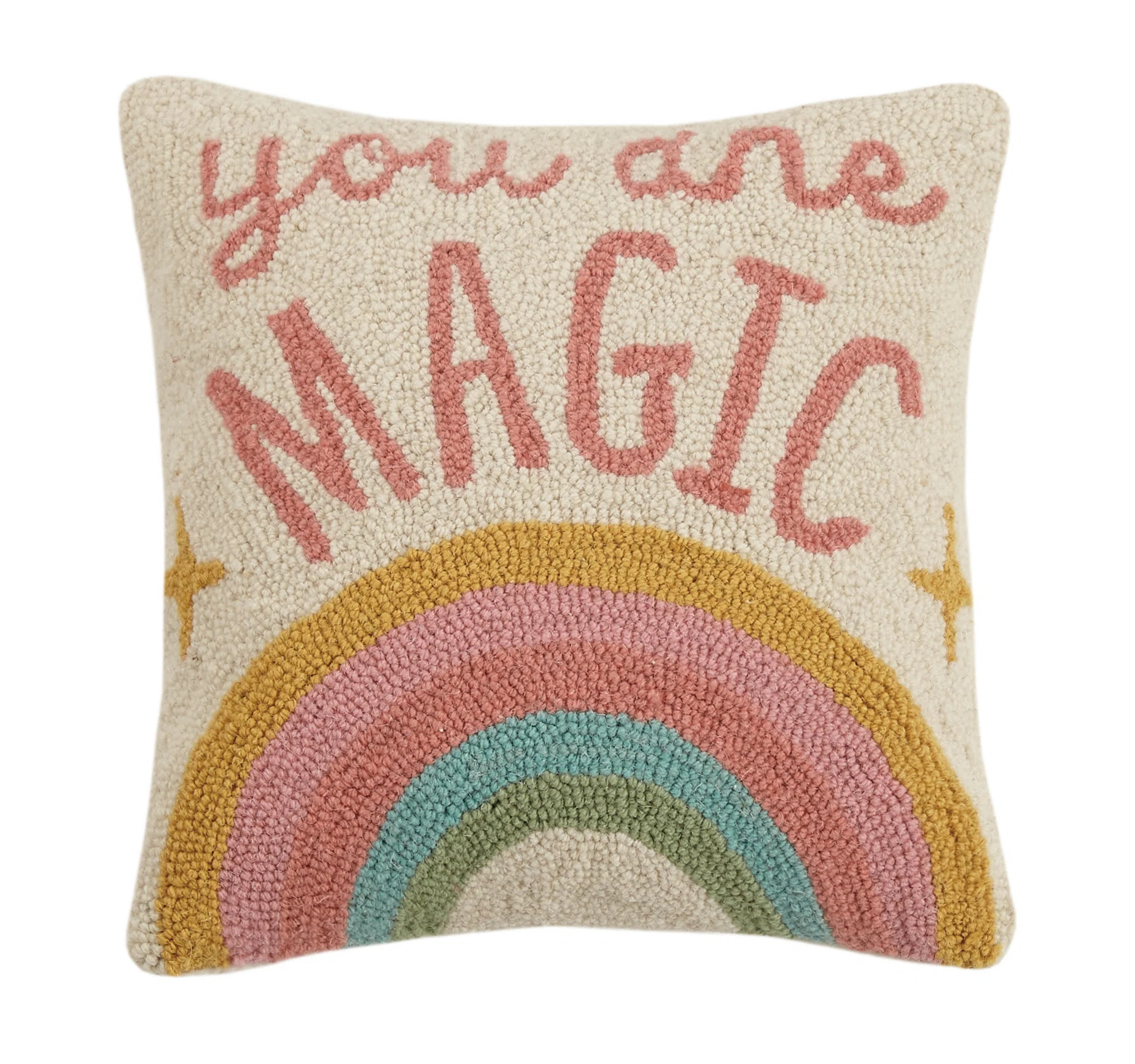 The Pillow Shoppe You Are Magic Wool Hook Fun Inspirational Pillow with Removable Cover, 14" Squa... | Wayfair North America
