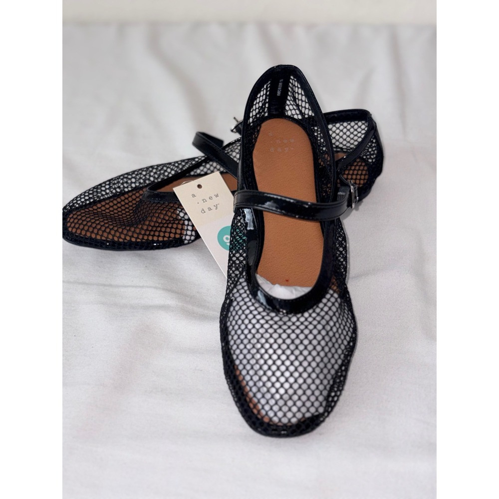 A New Day Issa Black Mesh Mary Jane Ballet Flats Womens 9.5 NEW | Poshmark