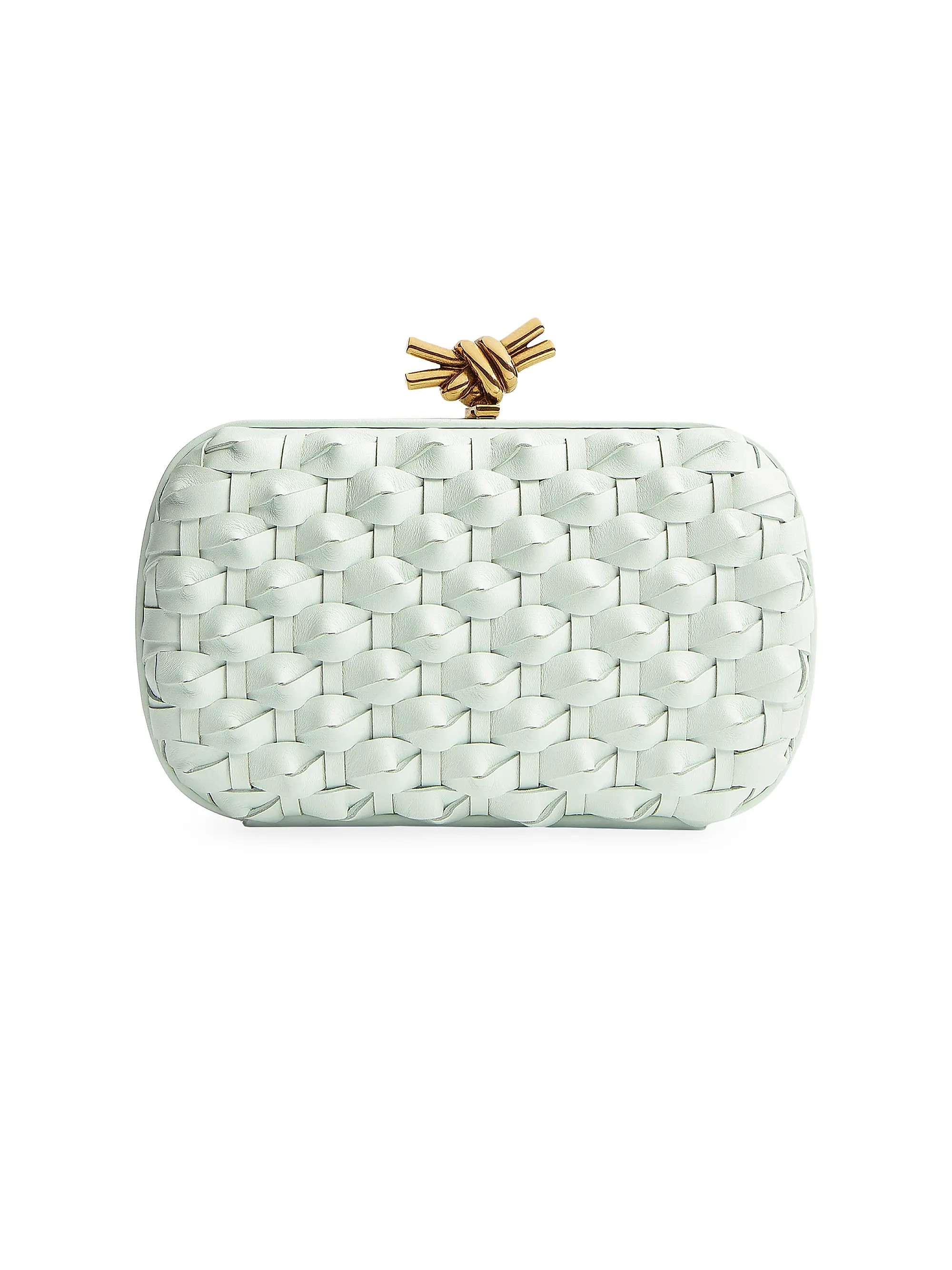 Shop Bottega Veneta Intreccio Leather Knot Minaudière | Saks Fifth Avenue | Saks Fifth Avenue