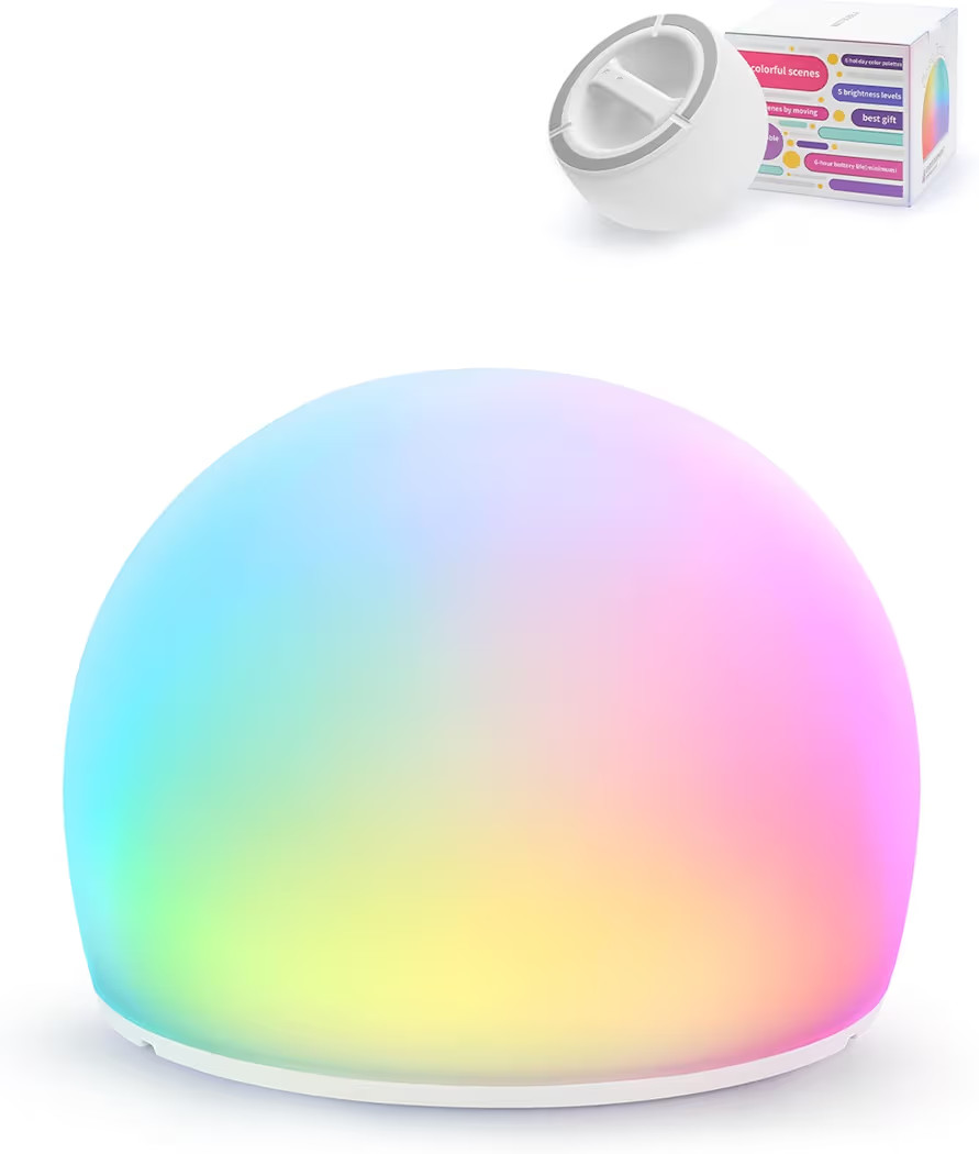 Night Light for Kids, Soft Egg Light with 13 Colors Changing Mode, Interactive Tap Light Stress R... | Amazon (US)
