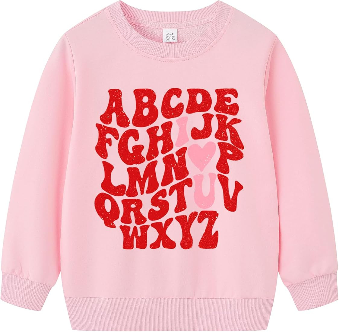 Kids Valentines Day Sweatshirt Toddler Boys Girls I Love You Hand Sign Love Heart Shirt Tops Outf... | Amazon (US)