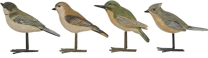 Creative Co-Op Resin Birds with Metal Feet (Set of 4 Styles) | Amazon (US)