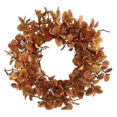 Glitzhome® 24-Inch Eucalyptus Fall Wreath in Orange | Bed Bath & Beyond