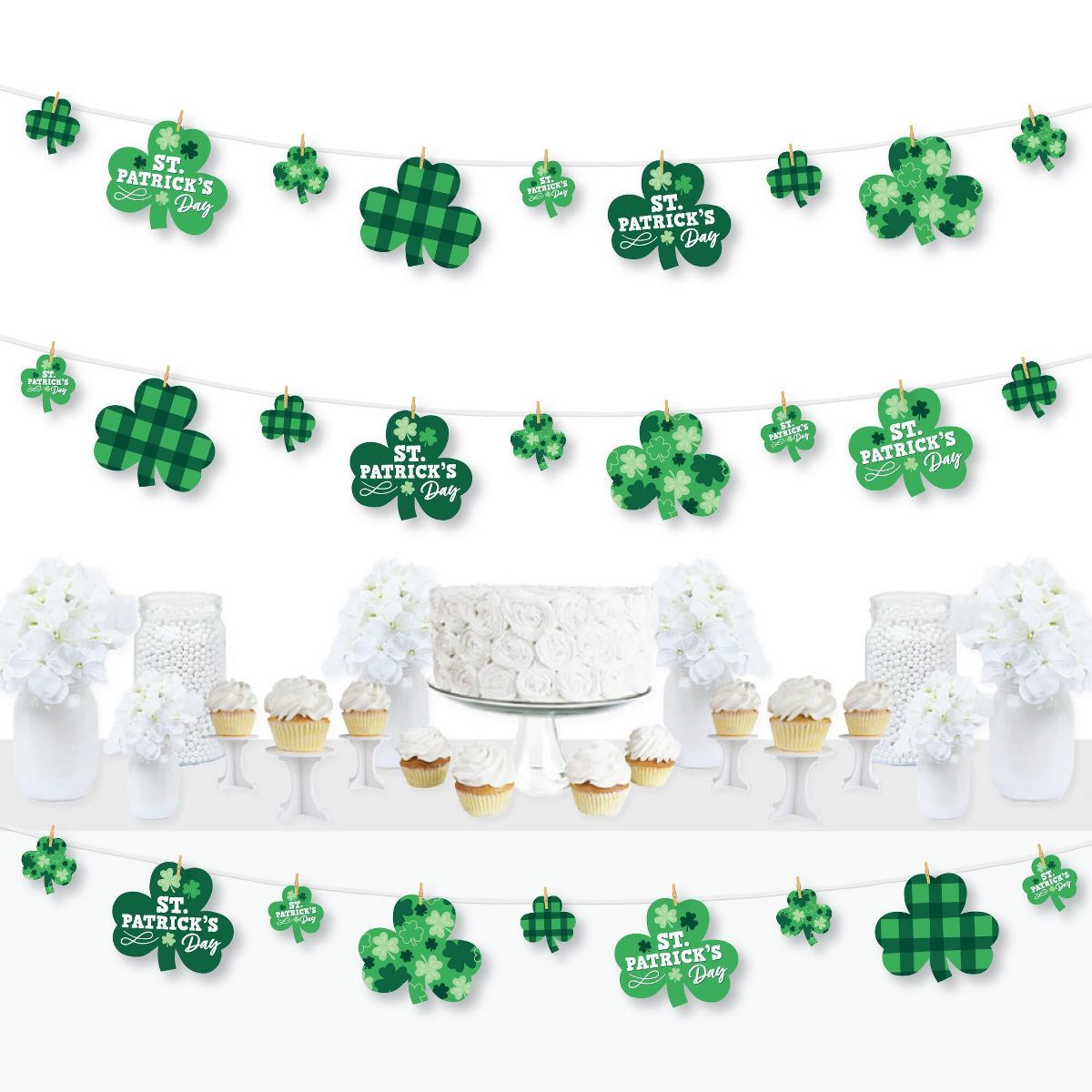 Big Dot of Happiness Shamrock St. Patrick’s Day - Saint Patty’s Day Party Decorations - Cloth... | Target