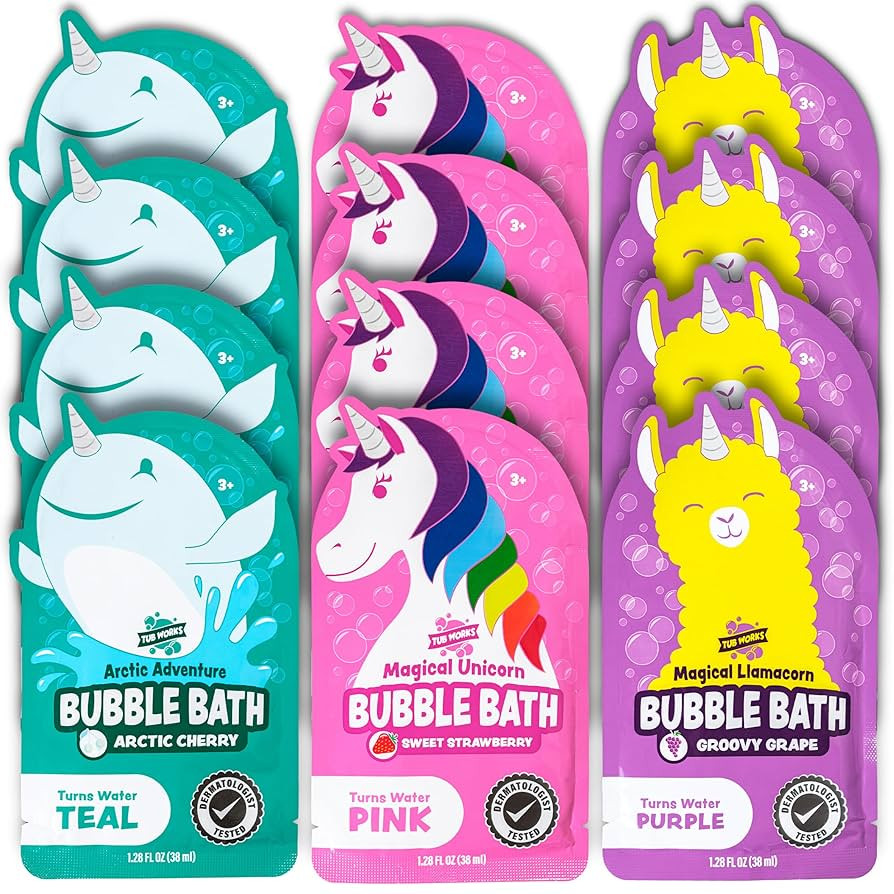 Tub Works® Magical Kids Bubble Bath, Variety 12 Pack | Creates Colorful Water & Tons of Foam Bat... | Amazon (US)