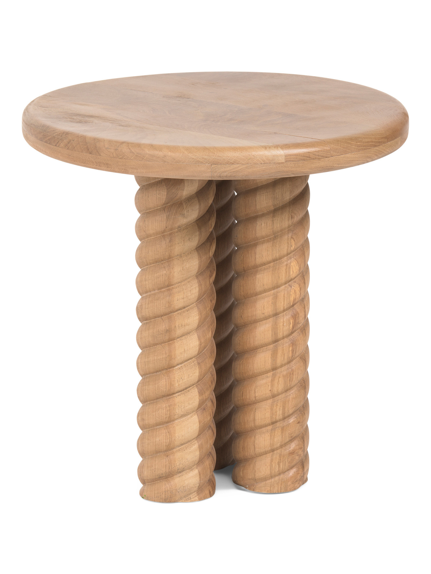 22x22 Solid Oak Wood Treccia Side Table | TJ Maxx