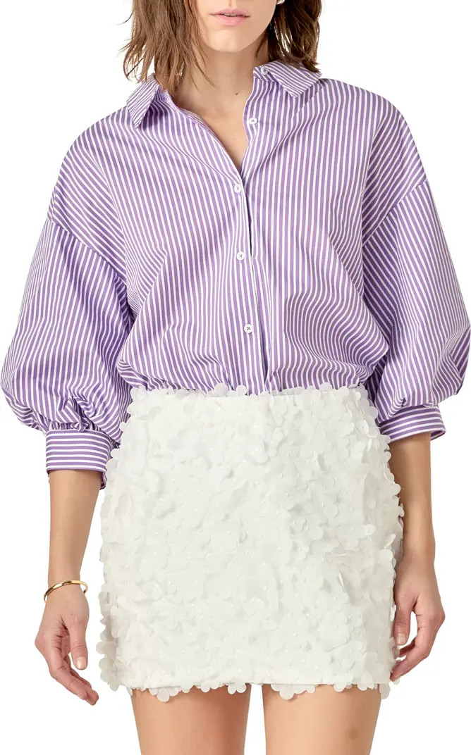 Stripe Balloon Sleeve Shirt | Nordstrom