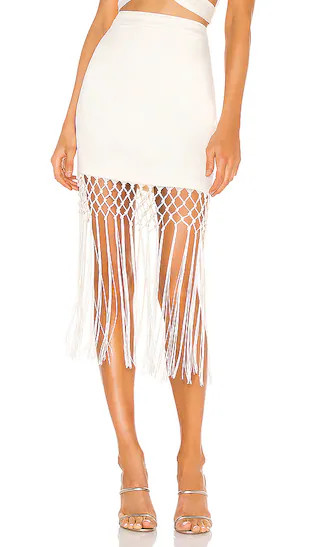 Mora Mini Skirt in Pearl White | Revolve Clothing (Global)